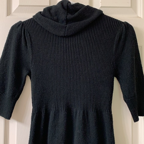🌷3 for$25🌷take out, US M, Black Cowl Neck 3/4 Sleeve Knit Fit & Flare Dress - Picture 4 of 11